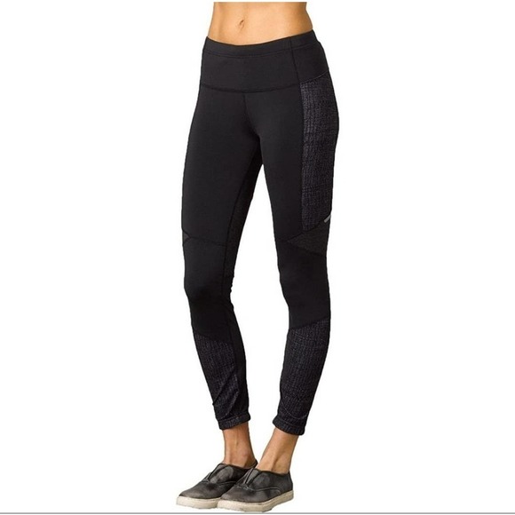 Prana Womens Ergo Leggings Size Medium Black Charcoal Grey - Picture 2 of 13